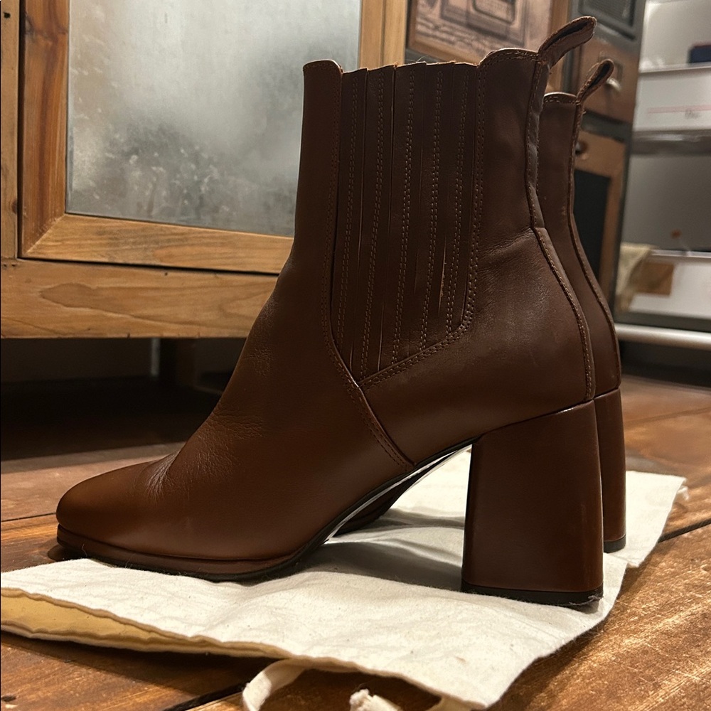 Sezane Dorie Boots Vintage Smooth Chocolate - Size 7 - Picture 4 of 7